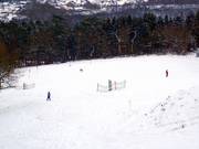 De brede hoofdpiste biedt verschillende varianten