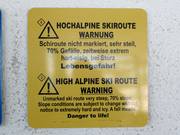 Hoogalpiene skiroute waarschuwing