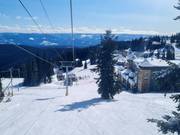 Met de gondelbaan de berg op