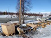 Vuurplaats in het skigebied Hemavan