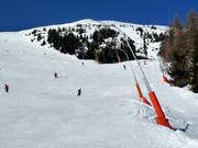 Volledige besneeuwing in het skigebied
