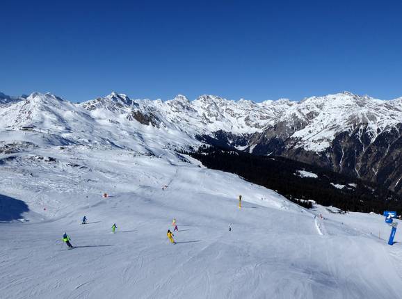 Uitzicht over het skigebied Ratschings-Jaufen