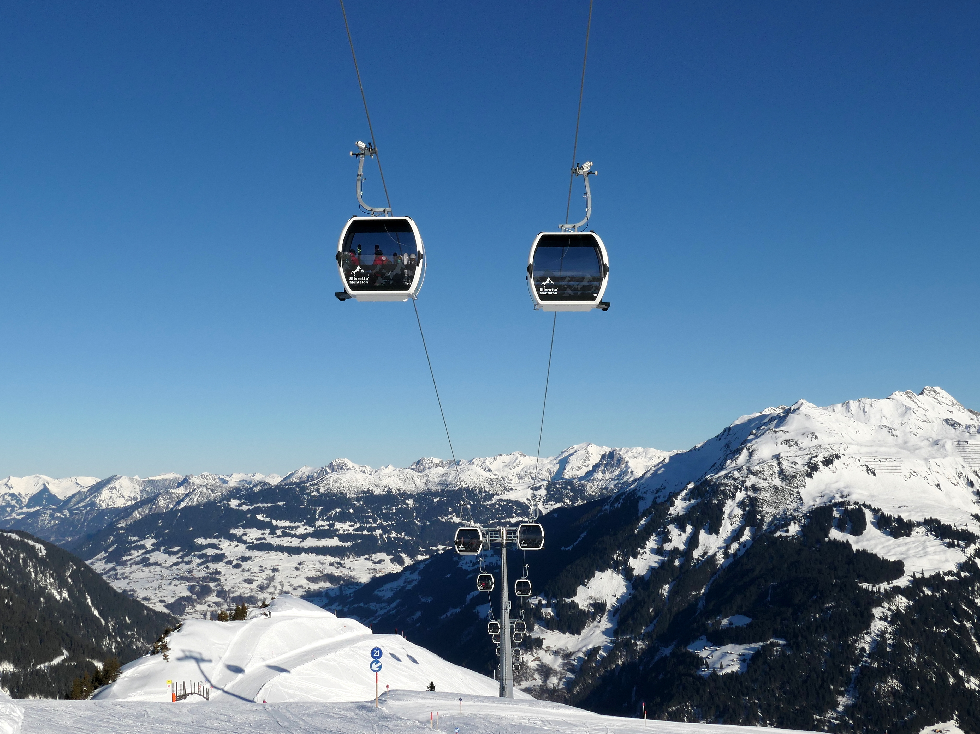 Alle skiliften/kabelbanen in het skigebied Silvretta Montafon