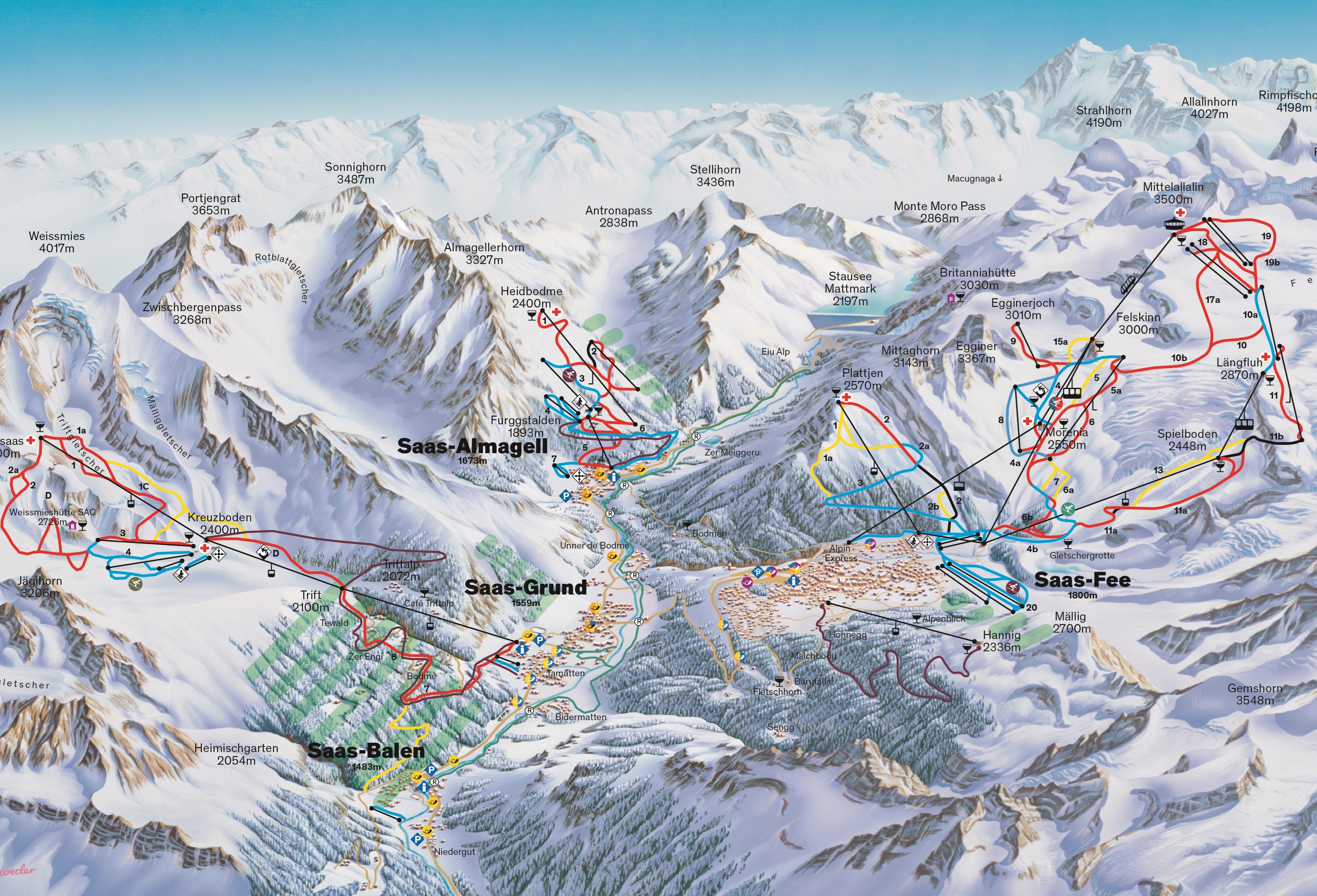 Skigebied Heidbodme – Saas-Almagell