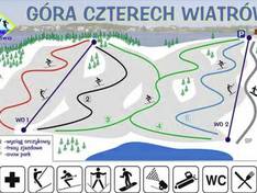 Pistekaart Gora Czterech Wiatrow – Maragowo